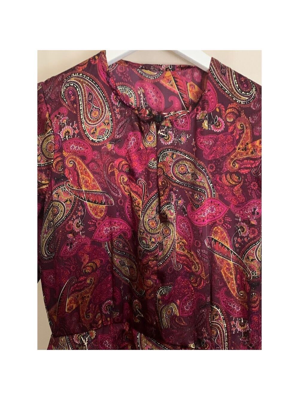 Custom Handmade Pink Paisley Floral Ruffled Dress Set of 2 NWOT - Picture 7 of 12